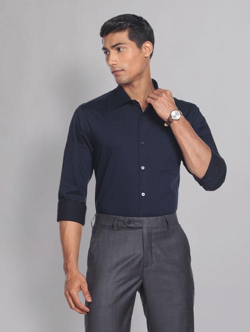 mens solids formal shirt - 19474936 - Very Small Image - 1