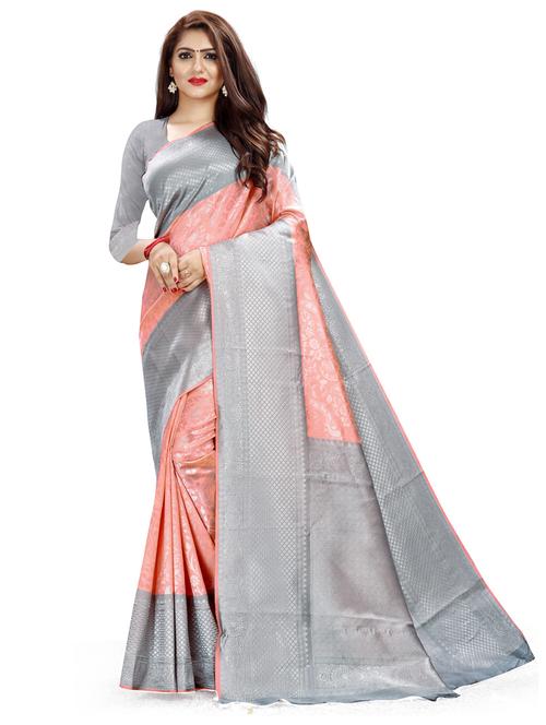 women's banarasi saree with blouse - 19475475 - Very Small Image - 1