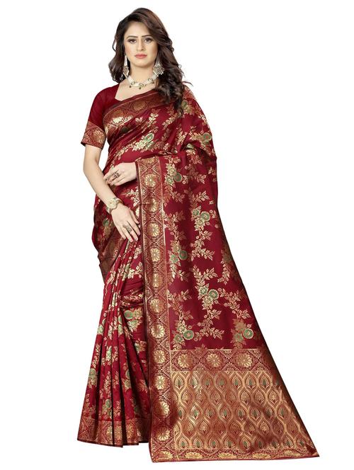 women's banarasi saree with blouse - 19475492 - Very Small Image - 1