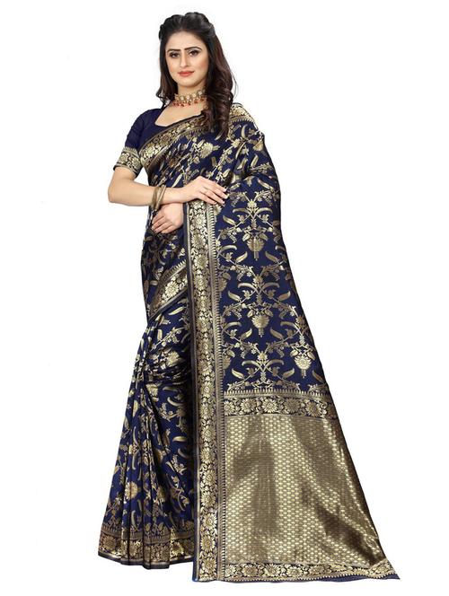 self design banarasi saree - 19475680 - Very Small Image - 1