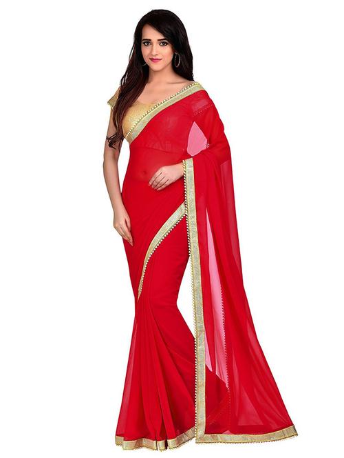 women's bordered red colored saree - 19476072 - Very Small Image - 1