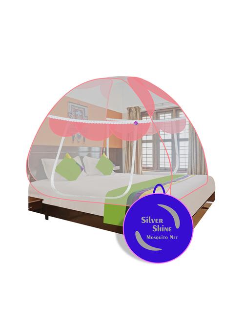 amazing polyester pink color double bed foldable design mosquito net machardani - 19476157 - Very Small Image - 1
