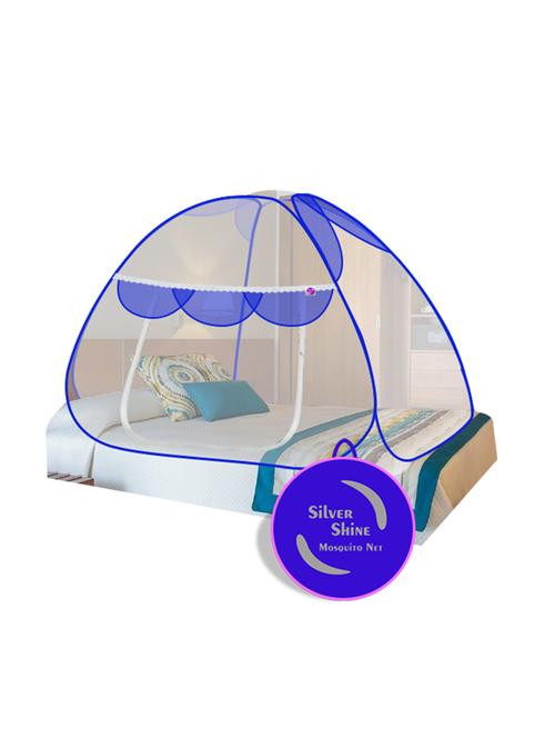 amazing polyester blue color single bed foldable design mosquito net machardani - 19476163 - Very Small Image - 1