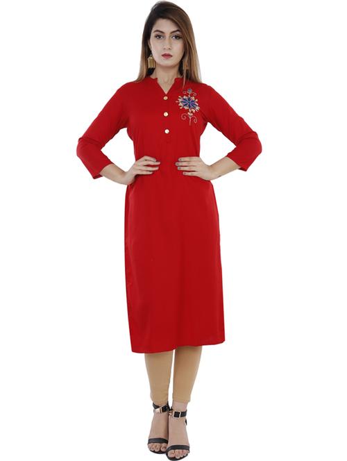 women's straight kurta - 19476598 - Very Small Image - 1