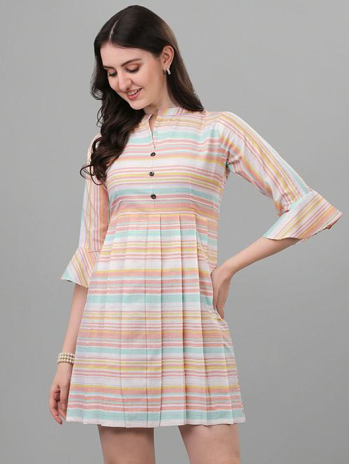 women pleated a-line dress - 19480722 - Very Small Image - 1