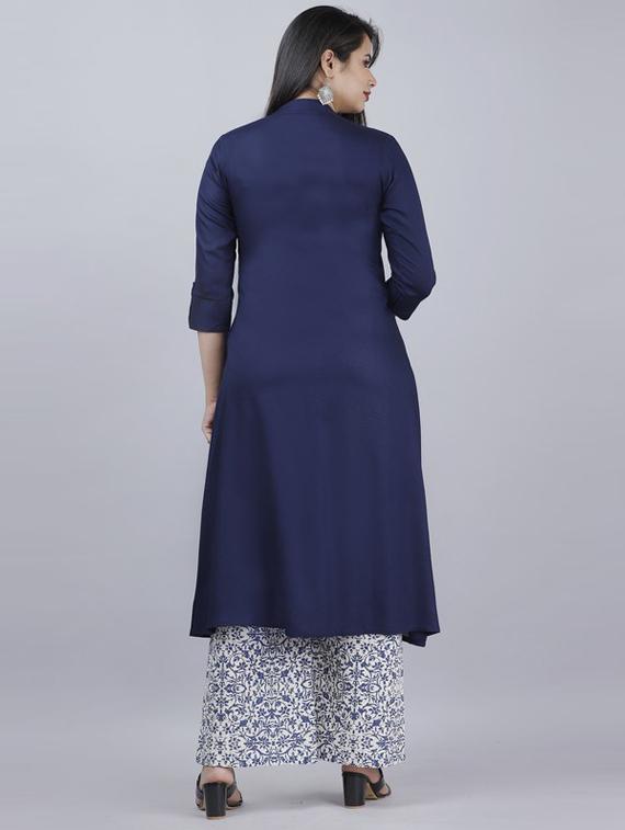 women solid kurta palazzo set - 19481720 - Standard Image - 3