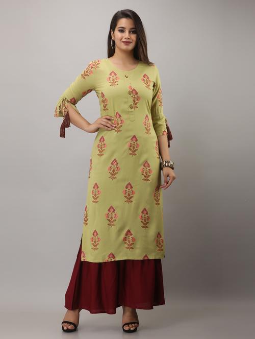 round neck kurta sharara set - 19481821 - Very Small Image - 1