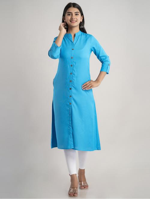 women's front slit kurta - 19481886 - Very Small Image - 1