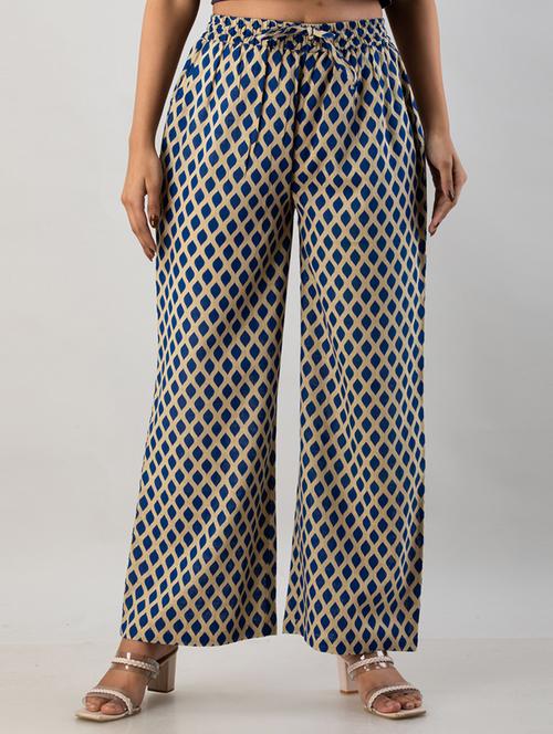 mid rise printed cotton palazzo - 19481977 - Very Small Image - 1