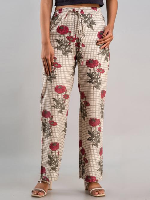 mid rise printed cotton palazzo - 19481984 - Very Small Image - 1