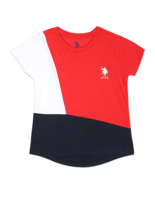 crew neck color block tee - 19482055 - Very Small Image - 1