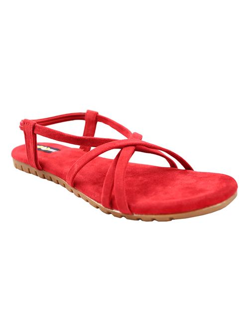 red solid back strap sandal - 19483518 - Very Small Image - 1