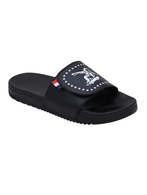 black leatherette slip on flip flops - 19483980 - Very Small Image - 1