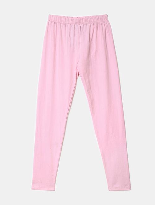 girls solid pink cotton legging - 19484064 - Very Small Image - 1