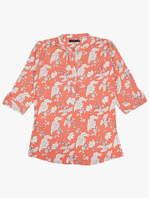 women's straight mandarin neck top - 19484264 - Very Small Image - 1