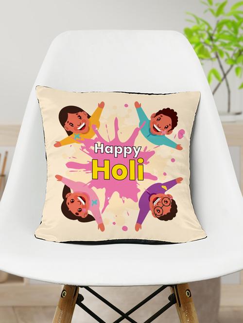 crazy corner printed happy holi cushion - 19484334 - Very Small Image - 1