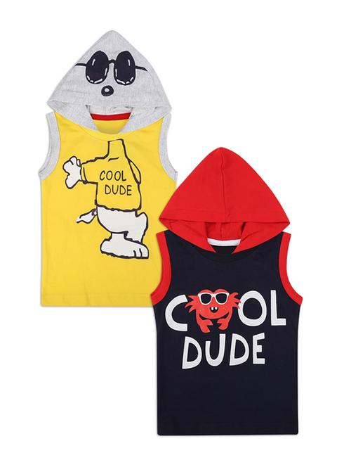 pack of 2 printed hooded neck t-shirt - 19484511 - Very Small Image - 1