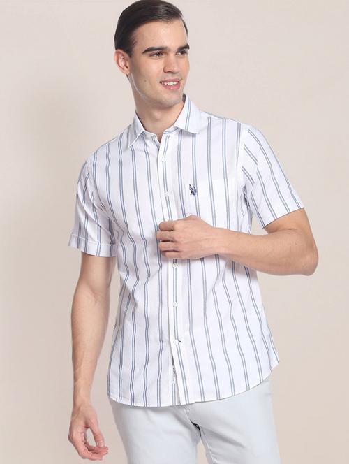 vertical stripe casual shirt - 19486311 - Very Small Image - 1