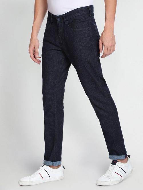 navy blue cotton blend plain jean - 19486731 - Very Small Image - 1