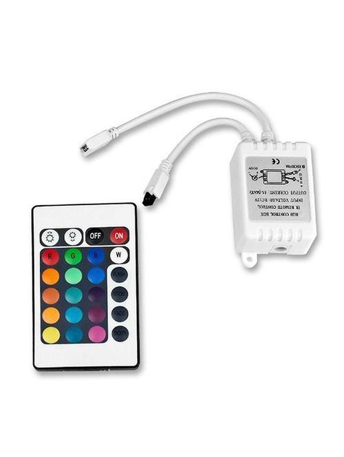 rsct 24 key plastic ir remote controller for rgb light strip dc 12v led strip light connector and remote (white) - 19487519 - Very Small Image - 1