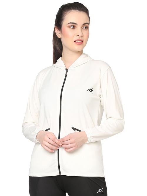 hood neck solid active wear jacket - 19487558 - Very Small Image - 1