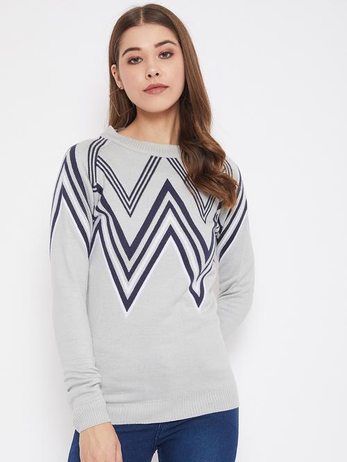 chevron acrylic regular pullover - 19488539 - Very Small Image - 1