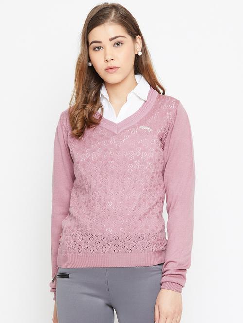 self design acrylic regular pullover - 19488554 - Very Small Image - 1