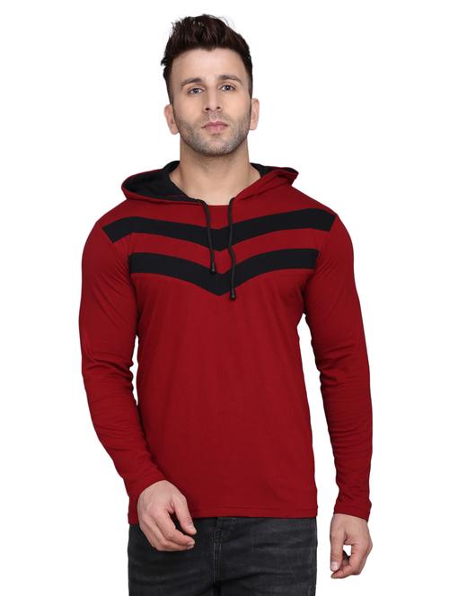 stripes cotton hooded t-shirts - 19489176 - Very Small Image - 1