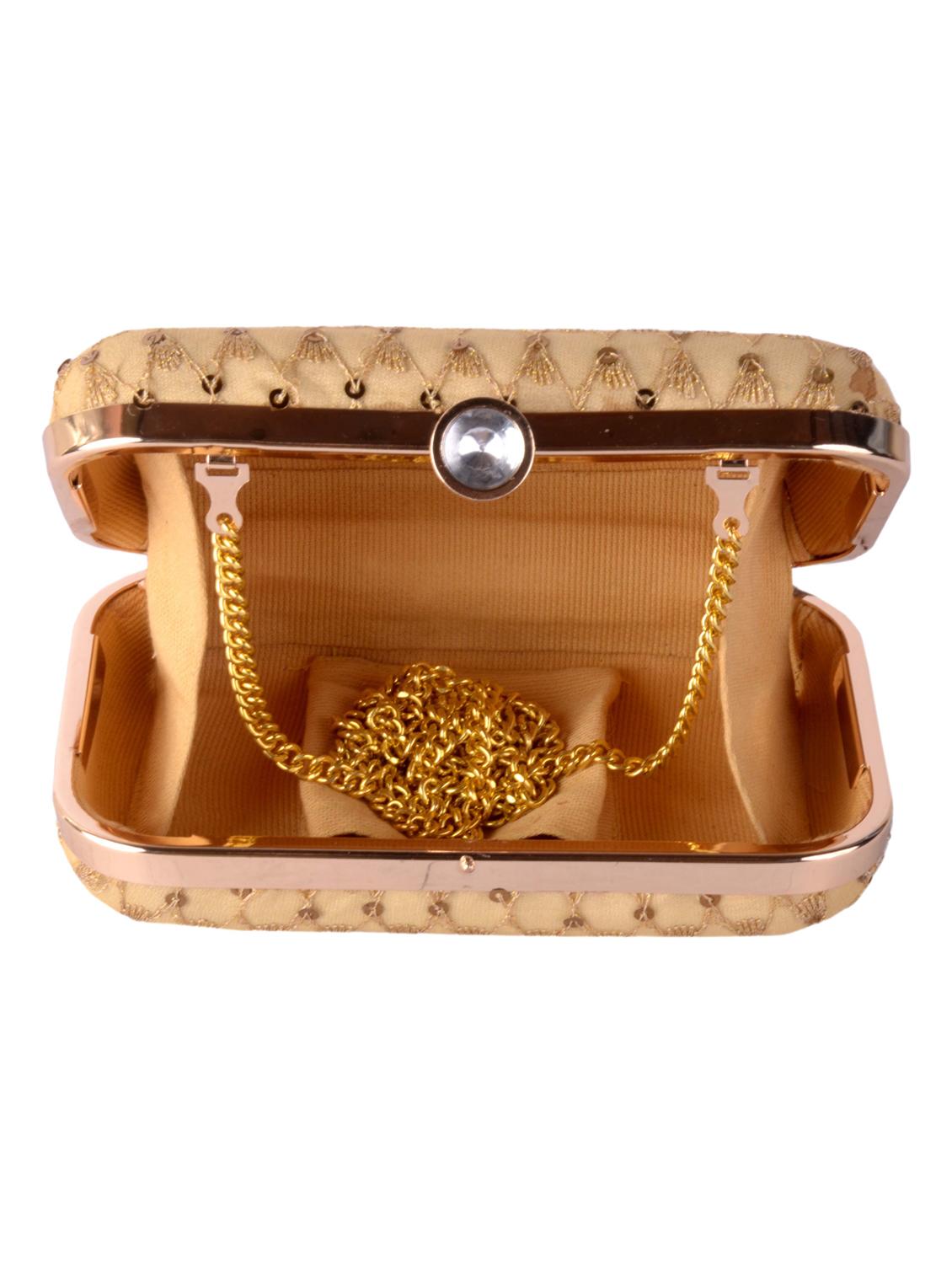 embroidered box clutch with detachable strap - 19489810 - Zoom Image - 2