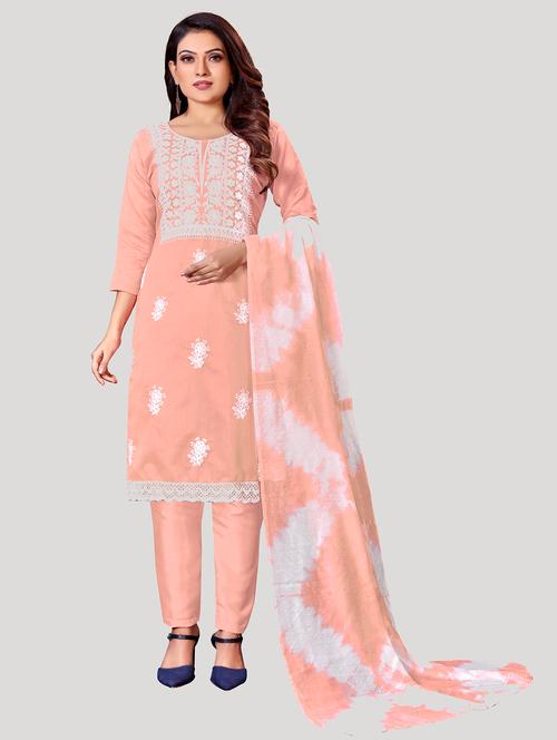 embroidered unstitched suit set - 19490539 - Very Small Image - 1