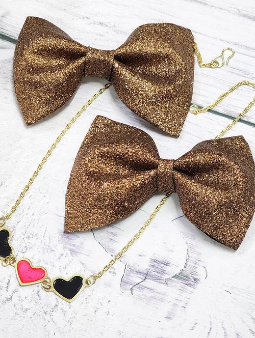 valentine special best seller hair bow heart pendant combo of 2 by the little girl store - 19490979 - Very Small Image - 1