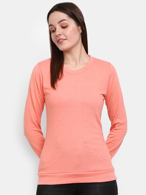 solid pink cotton regular pullover - 19492230 - Very Small Image - 1