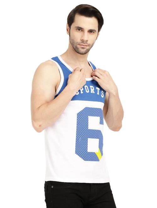 white front print cotton vest - 19492412 - Very Small Image - 1