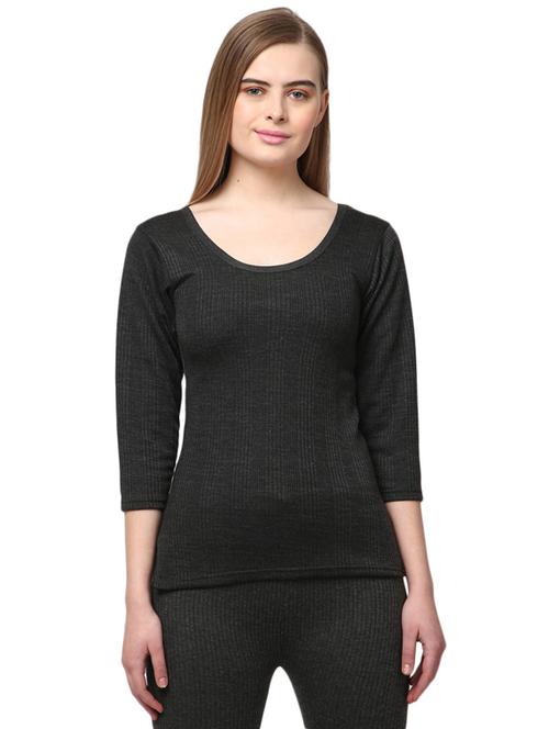 grey round neck top thermals  - 19493154 - Very Small Image - 1