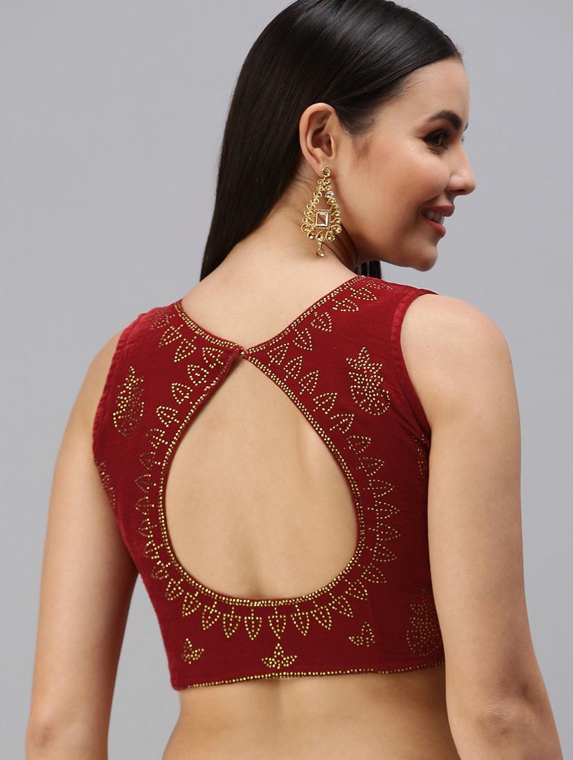 red self design blouse - 19493298 - Standard Image - 2