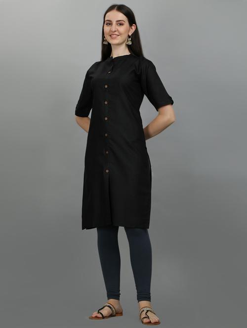 women's solid straight kurta - 19494300 - Very Small Image - 1