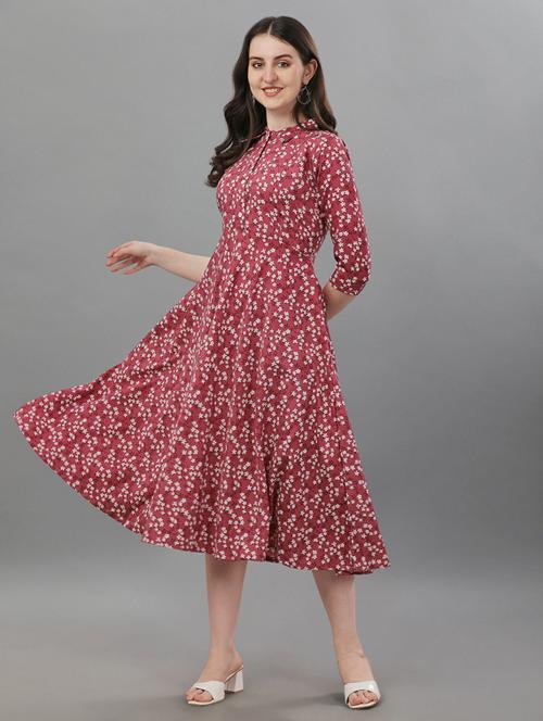 shirt collar fit & flare dress - 19495594 - Very Small Image - 1