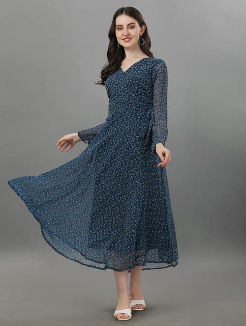 floral print fit & flare dress - 19495628 - Very Small Image - 1