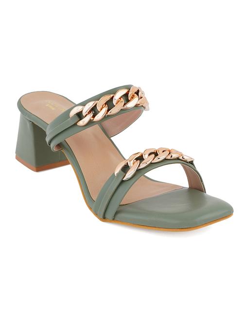 green synthetic slip on sandals - 19495706 - Very Small Image - 1