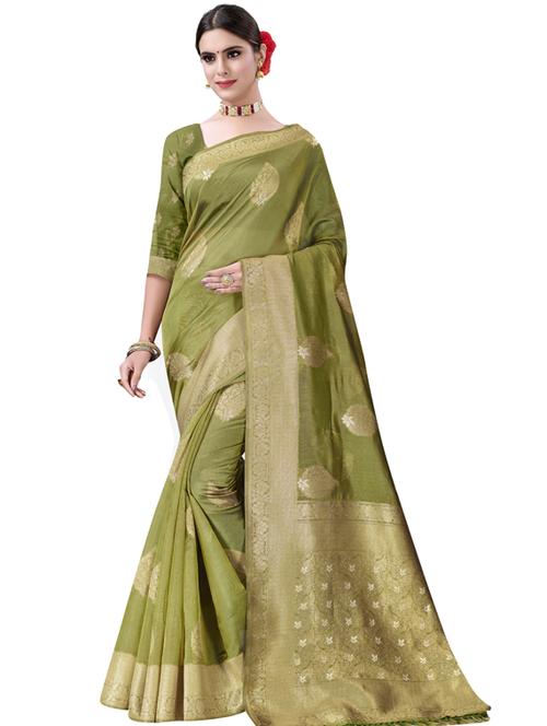 self design woven saree with blouse - 19495742 - Very Small Image - 1