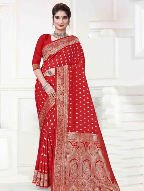 contrast bordered woven saree - 19496022 - Very Small Image - 1