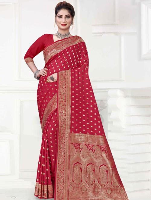 contrast bordered woven saree - 19496024 - Very Small Image - 1