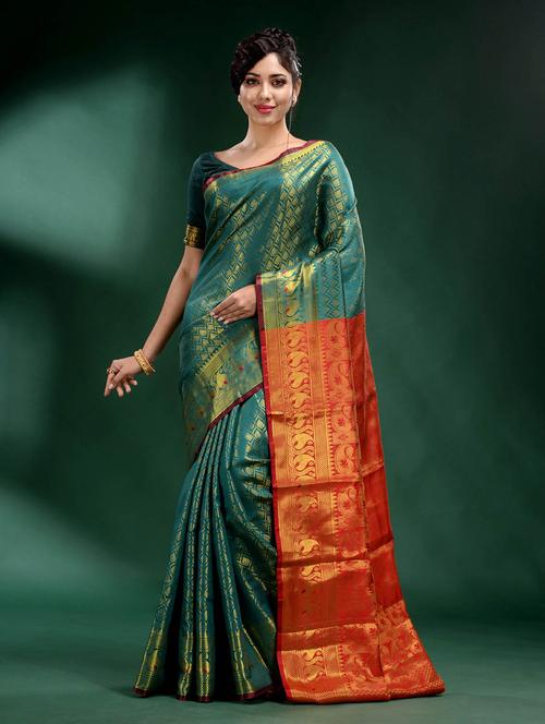 self design woven saree - 19497803 - Very Small Image - 1