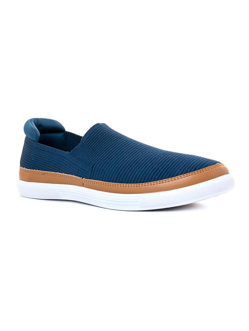 navy fabric slip on casual shoes - 19500969 - Very Small Image - 1