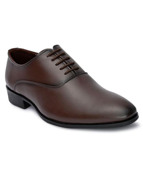 brown polyester laceup derbies - 19504000 - Very Small Image - 1