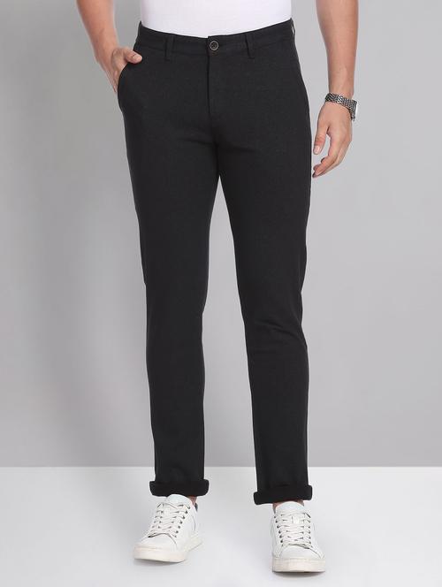black cotton chinos casual trousers - 19504077 - Very Small Image - 1