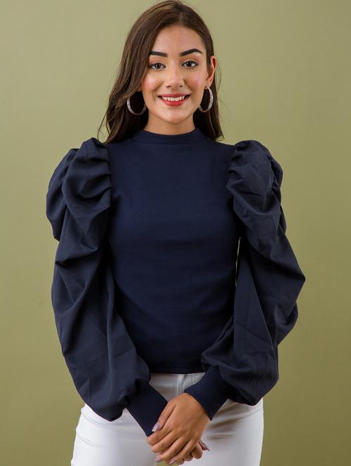 women's ruffle high neck top - 19504205 - Very Small Image - 1