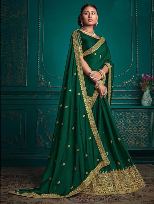 heavy embroidered saree - 19505385 - Very Small Image - 1
