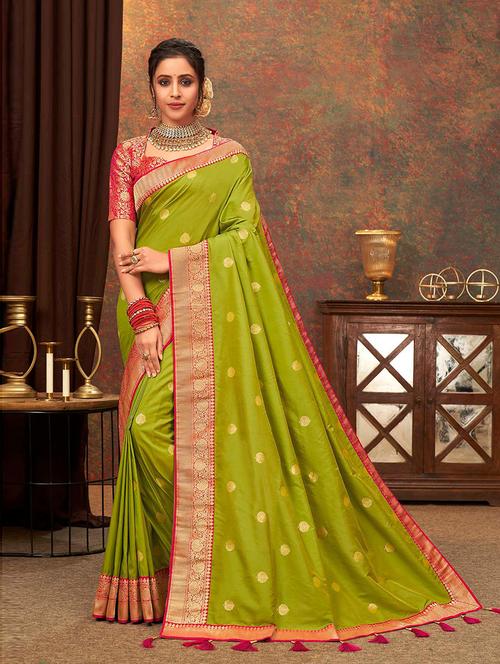 plain silk saree - 19507814 - Very Small Image - 1