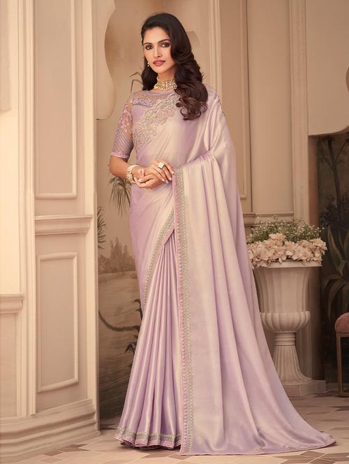 plain silk saree with blouse - 19507838 - Very Small Image - 1